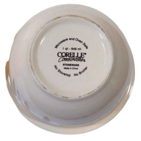 Set of 3 Corelle Coordinates Textured Leaves 1, 2 & 3 Quart Mixing Serving Bowls - Picture 9 of 13